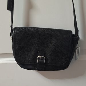 Coach Black Crossbody Bag with Pebbled Leather Finish